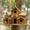 Handmade Six-Entrance Wooden Birdhouse