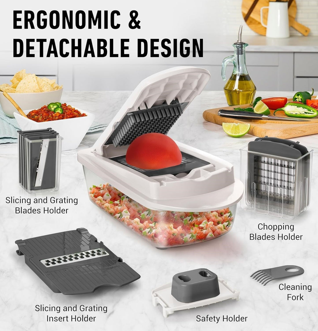 10-in-1 Vegetable Chopper with 8 Blades