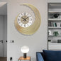 Crescent 3D Metal Wall Clock – in a room setting