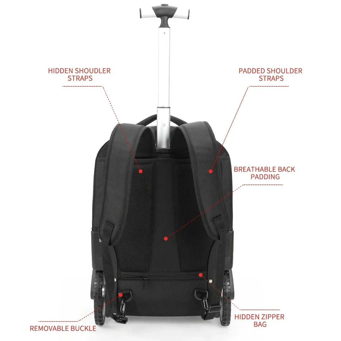 Rolling Laptop Backpack – detail view