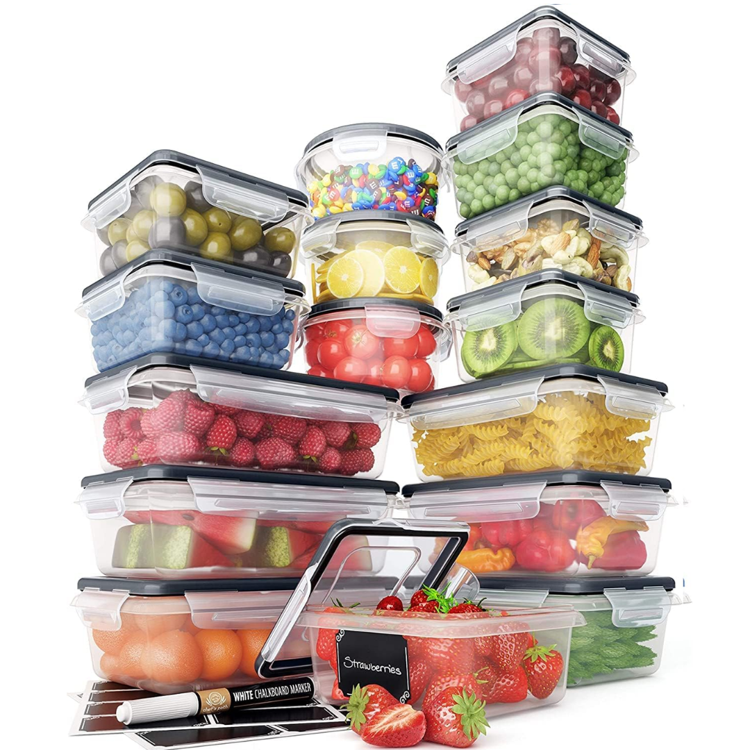 32-Piece Airtight Food Storage Set in Black