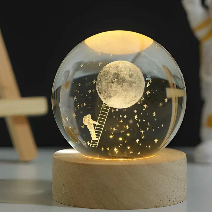 3D Engraved Crystal Ball Night Light – Ladder to Heaven