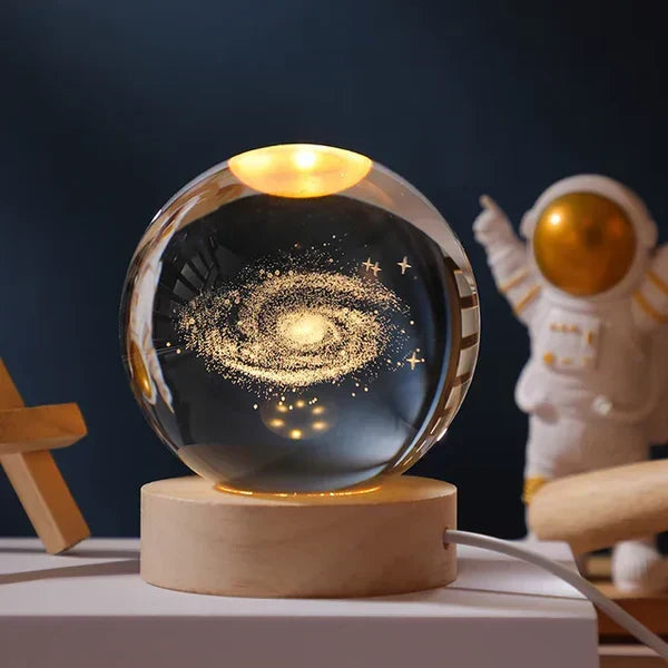 3D Engraved Crystal Ball Night Light – Milky Way