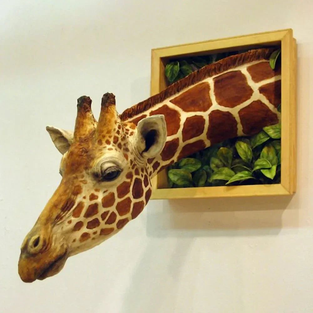 3D Giraffe Head Wall Sculpture