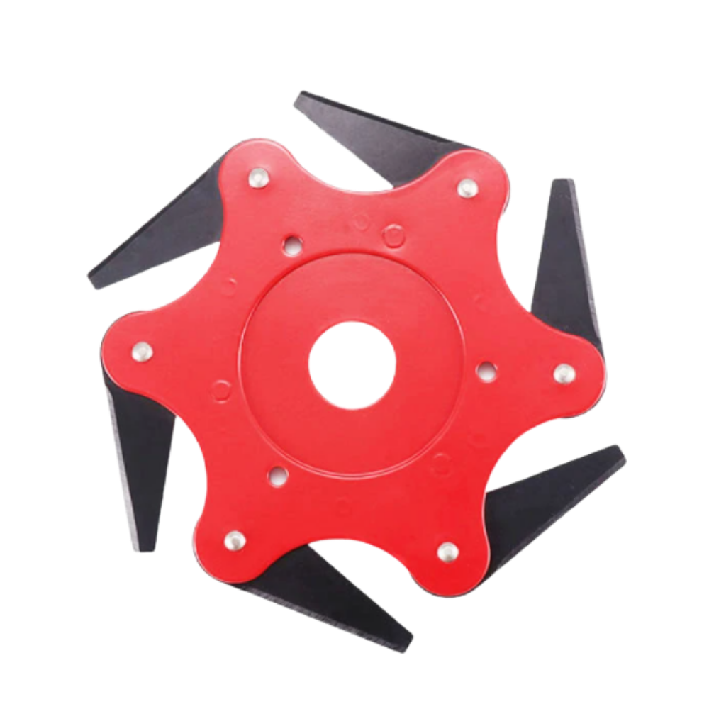 6-Blade Steel Brush Cutter Head in Red