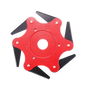 6-Blade Steel Brush Cutter Head in Red