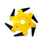 6-Blade Steel Brush Cutter Head in Yellow