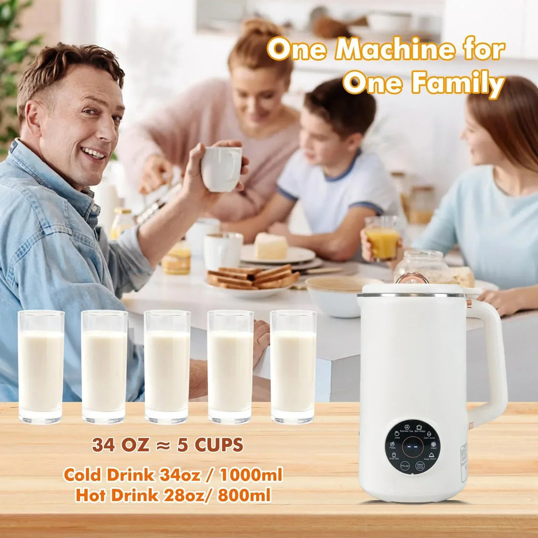 8-in-1 Plant-Based Milk Maker, 1 Litre