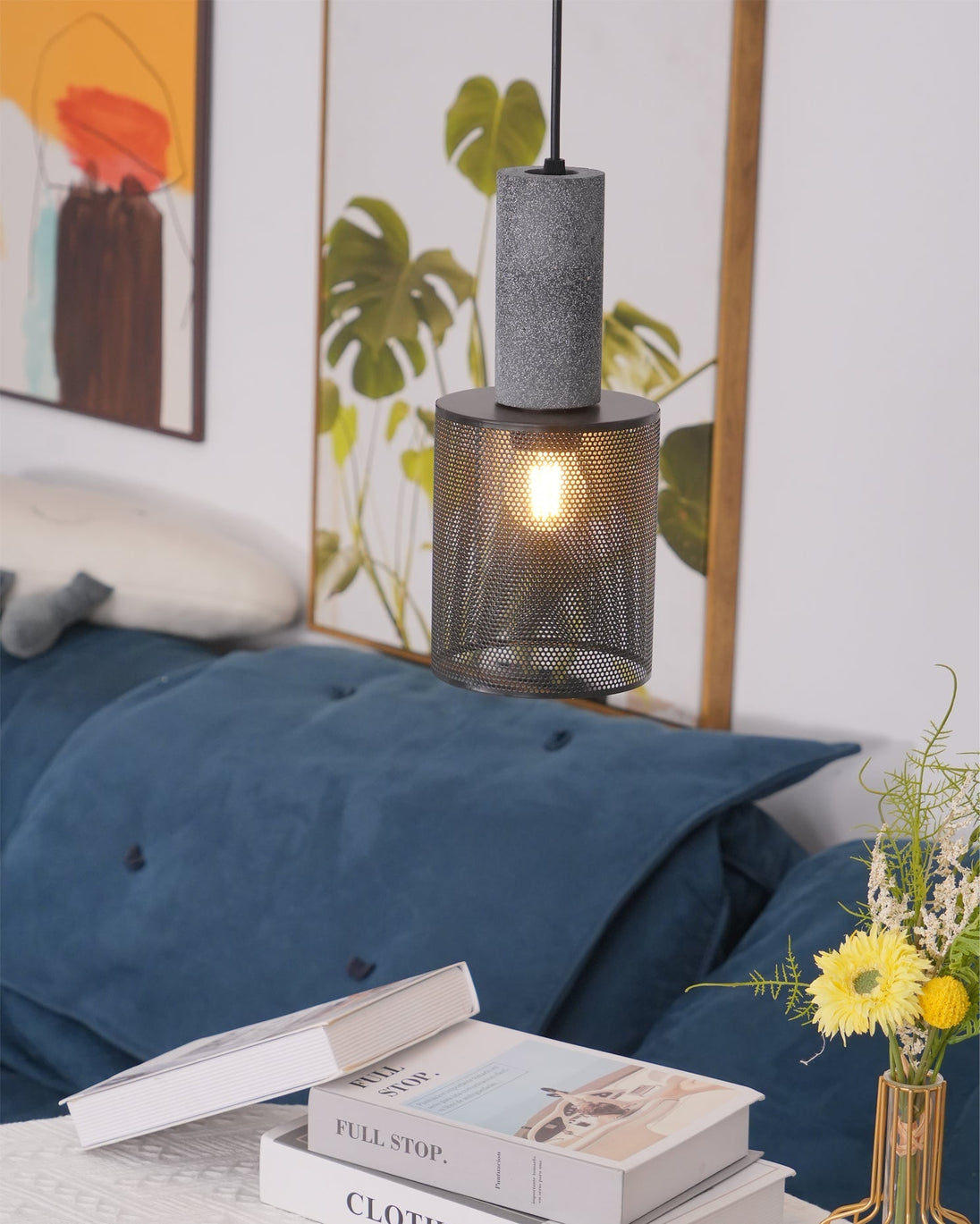 Concrete Pendant Light – in a room setting 35