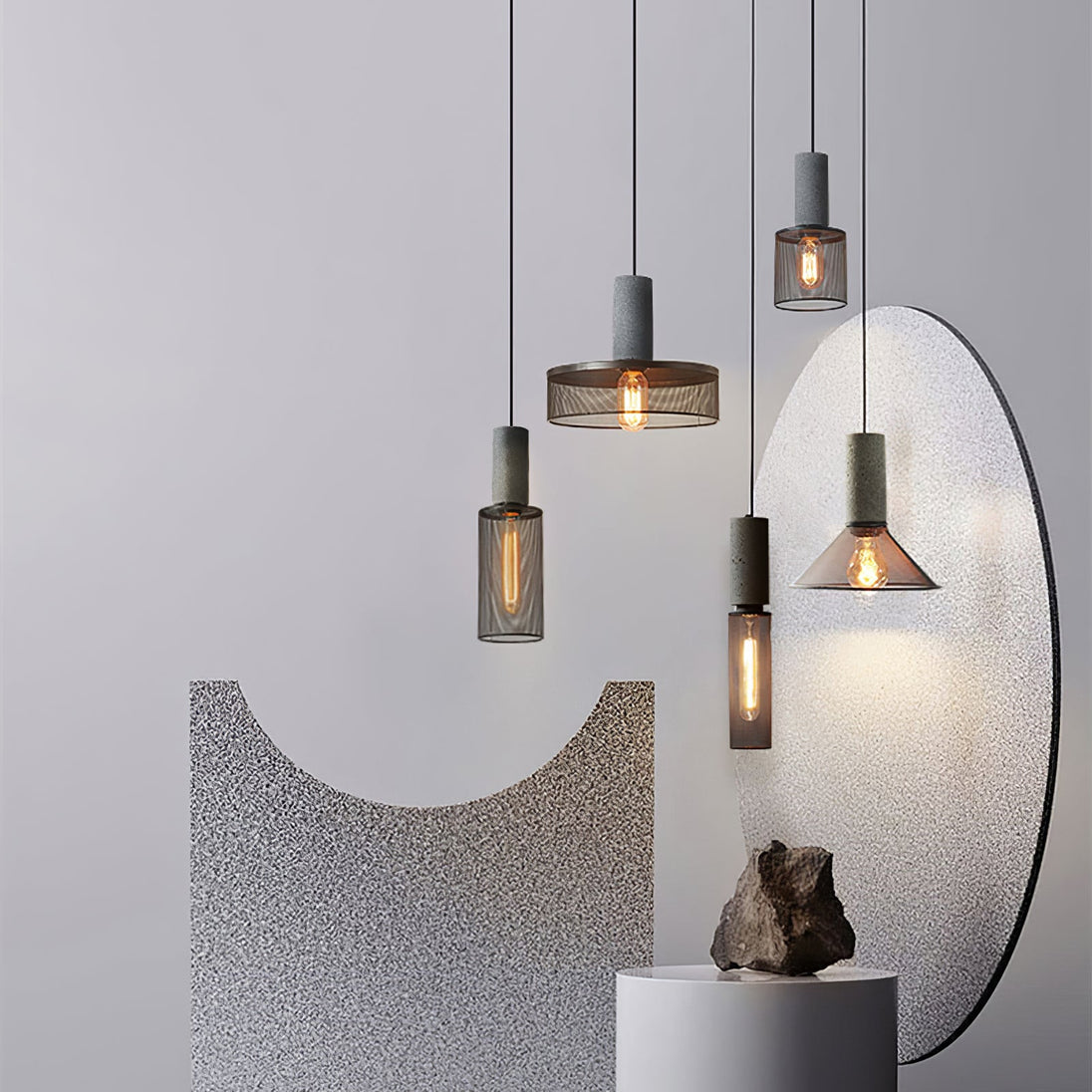 Concrete Pendant Light – in a room setting 15