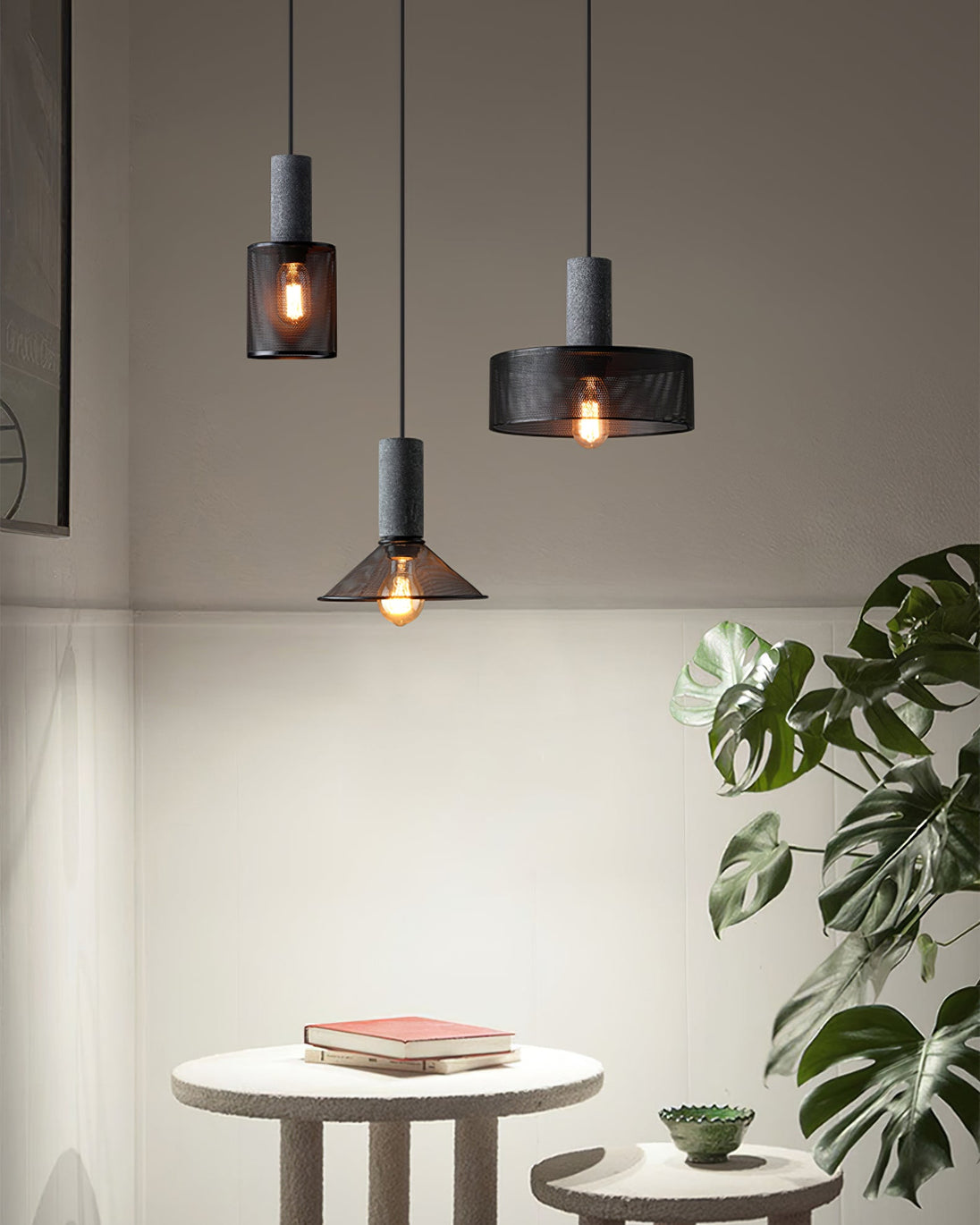 Concrete Pendant Light – in a room setting 45