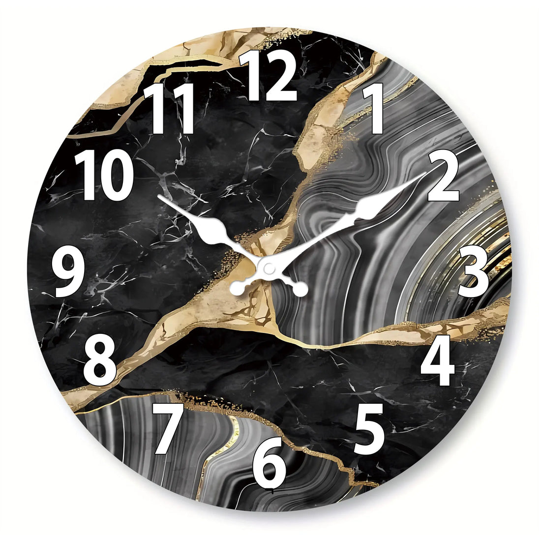 Marble-Effect Wall Clock