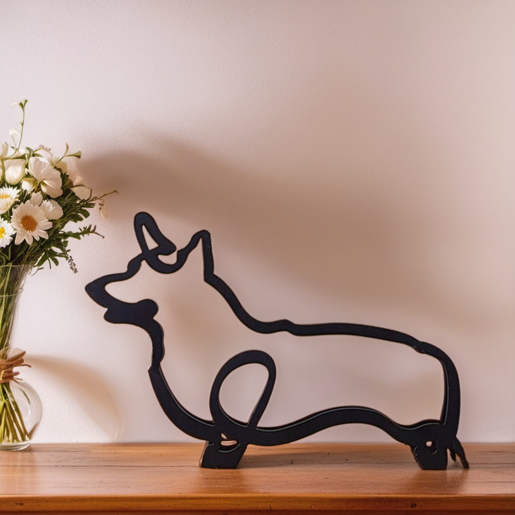 Abstract Dog Sculpture – Corgi