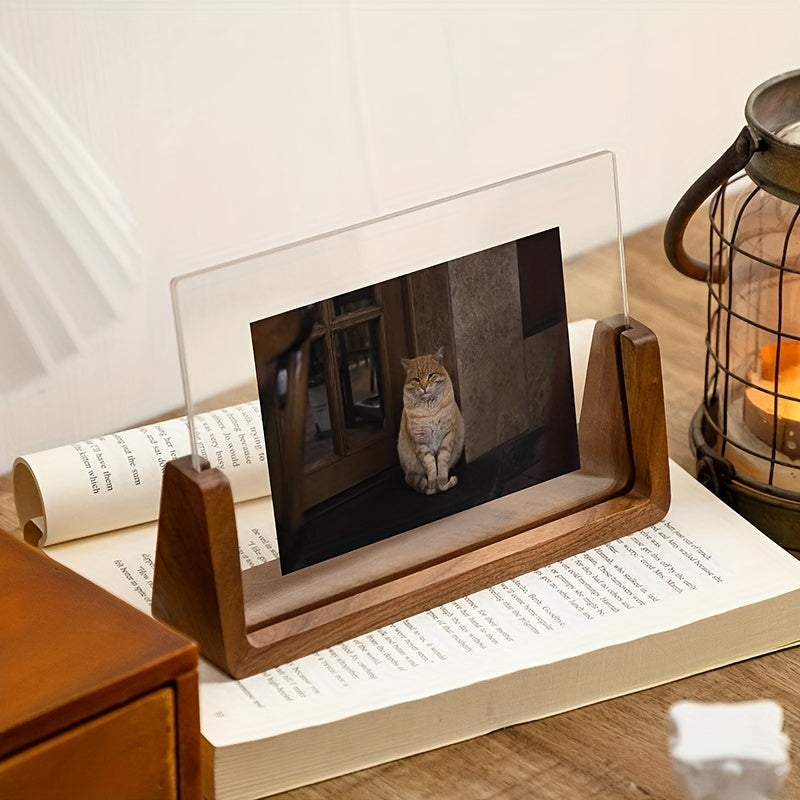 Acrylic & Wood U-Frame Photo Holder – product photo