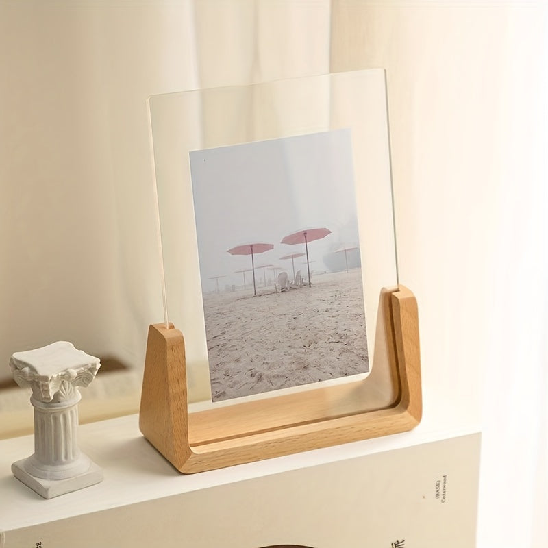 Acrylic & Wood U-Frame Photo Holder – Vertical