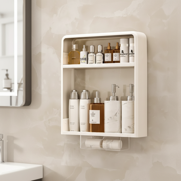 Adhesive Wall-Mounted Bathroom Shelf