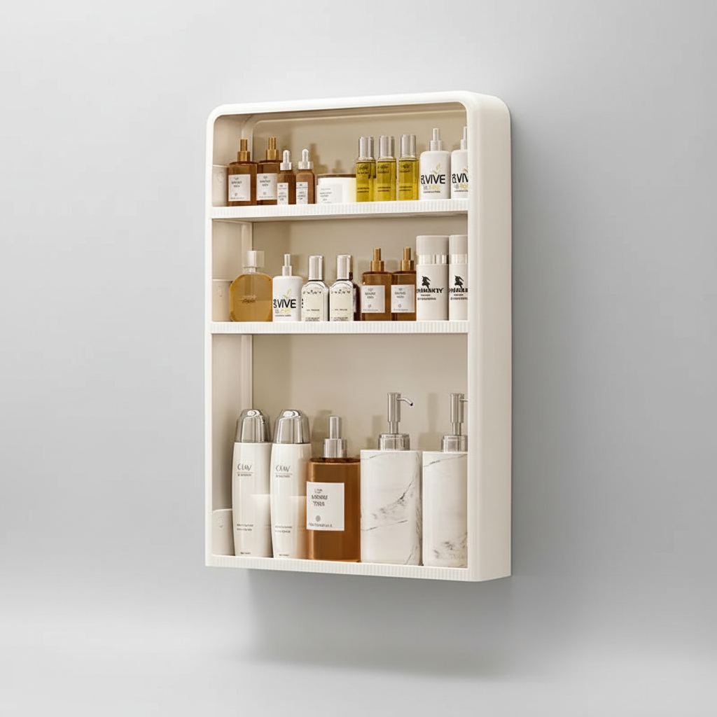 Adhesive Wall-Mounted Bathroom Shelf