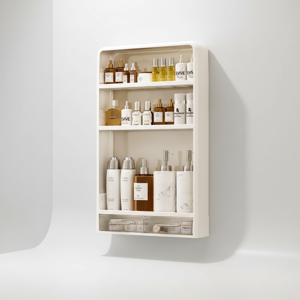 Adhesive Wall-Mounted Bathroom Shelf