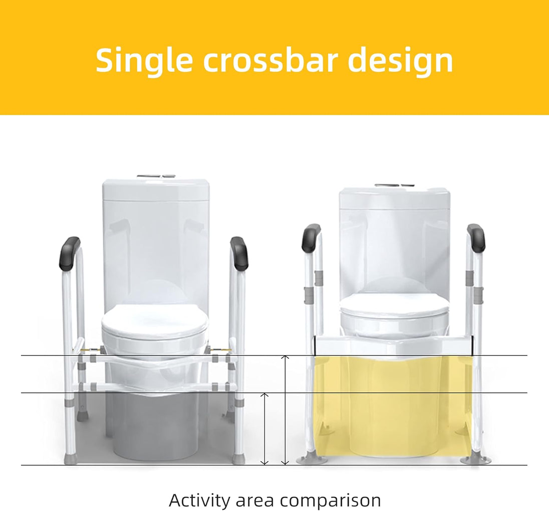 Adjustable Toilet Safety Frame with Rails