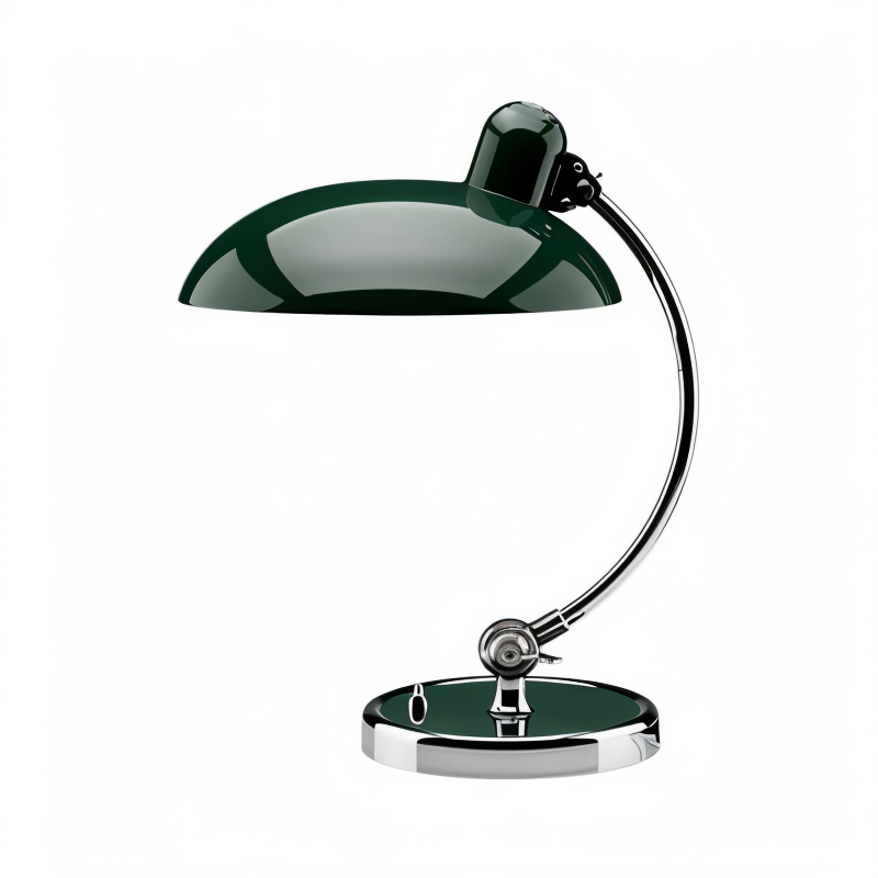 Adjustable Vintage Iron Desk Lamp in Green