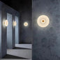 Ribbed Glass Disc Wall Sconce