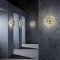 Ribbed Glass Disc Wall Sconce – detail view