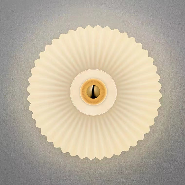 Ribbed Glass Disc Wall Sconce – alternative angle