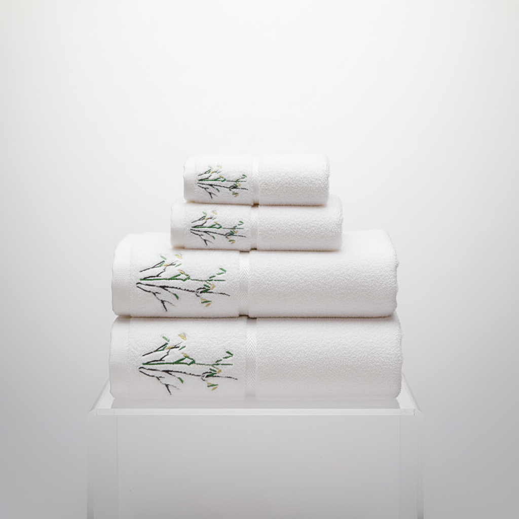 Bamboo Fibre Towel Set in White