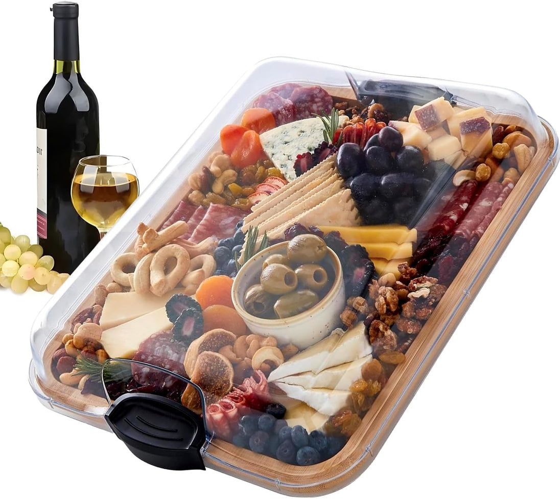 Bamboo Serving Board with Locking Lid