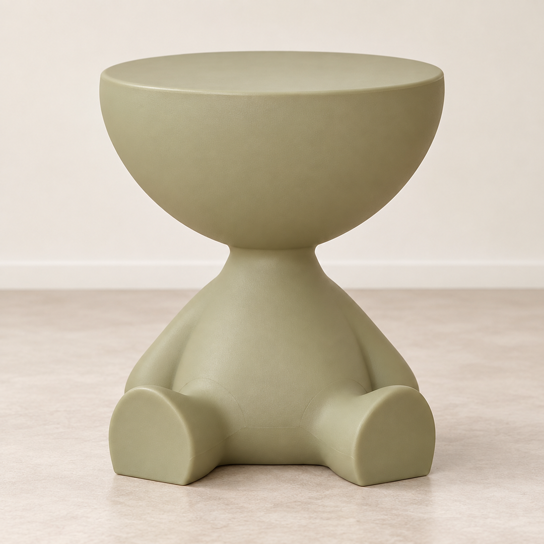 Bear Side Table with Storage in Green