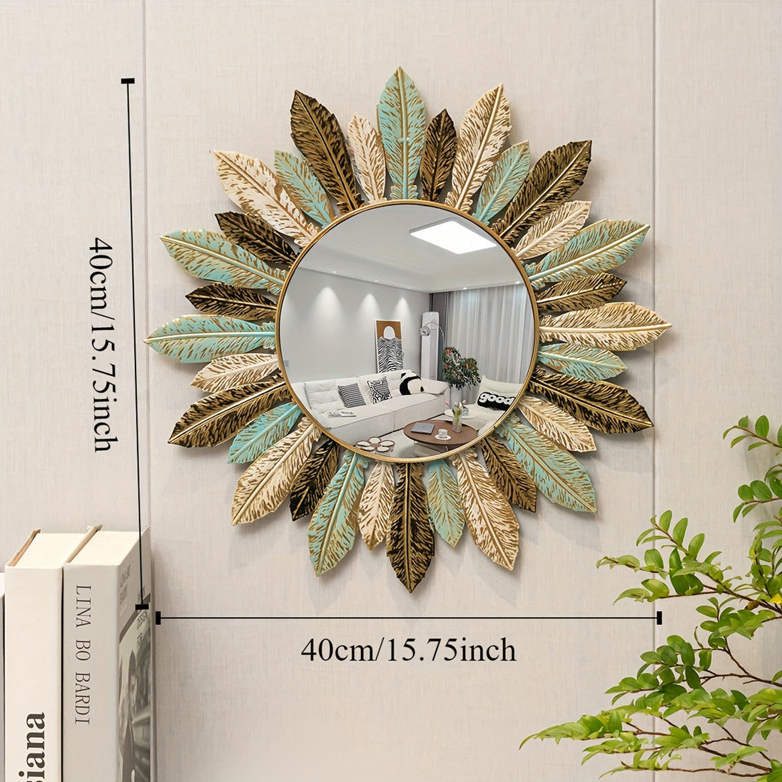 Bohemian Sunburst Wall Mirror – styled view