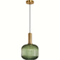 Brass & Striped Glass Ceiling Light – styled view