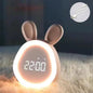 Bunny Children's Alarm Clock with Night Light in Pink