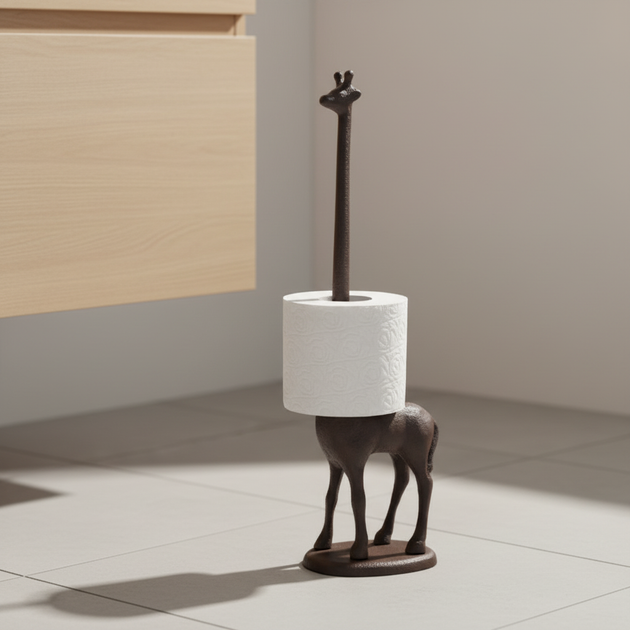Cast Iron Giraffe Toilet Roll Stand