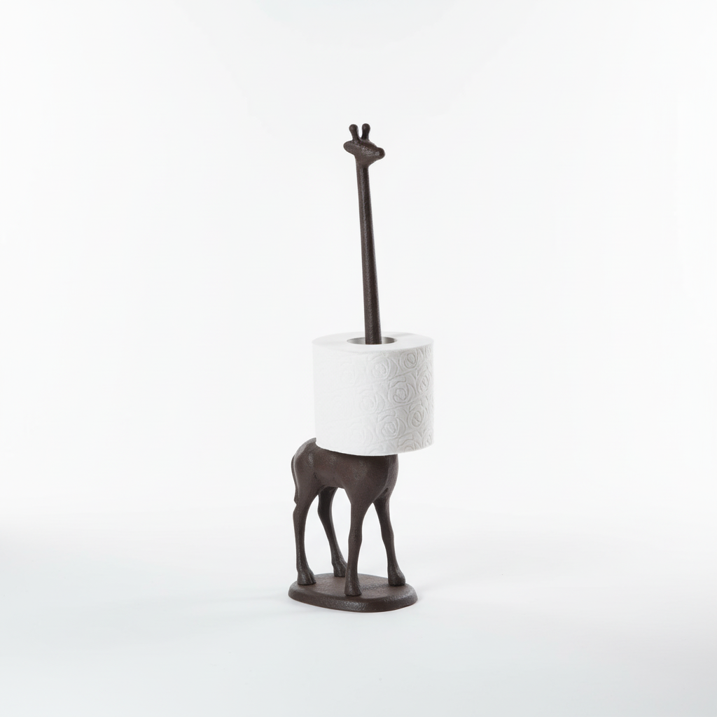 Cast Iron Giraffe Toilet Roll Stand
