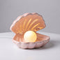 Ceramic Shell Table Lamp with Pearl Light in Pink