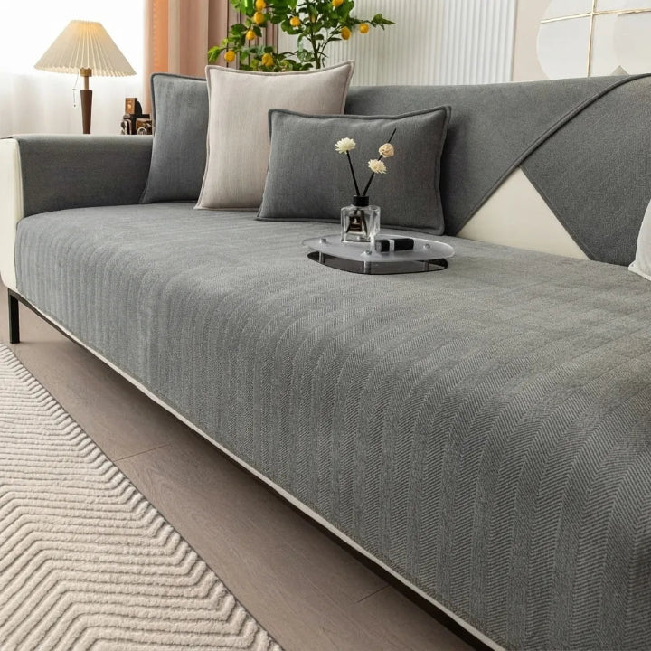 Chenille Herringbone Sofa Cover