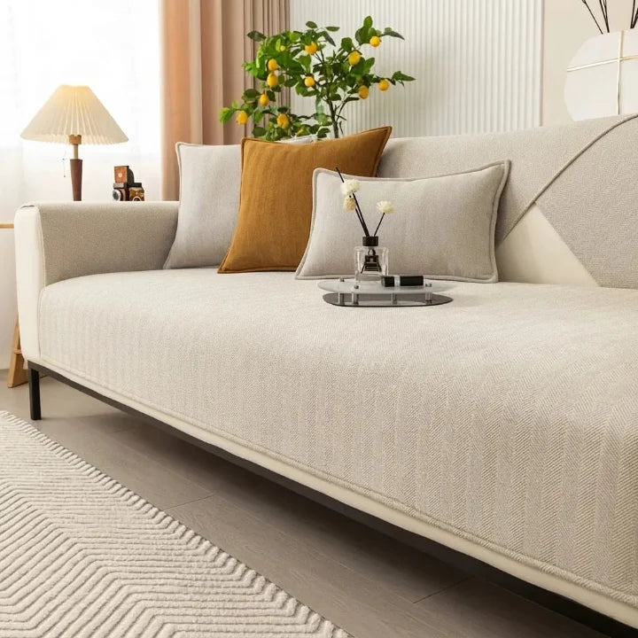 Chenille Herringbone Sofa Cover