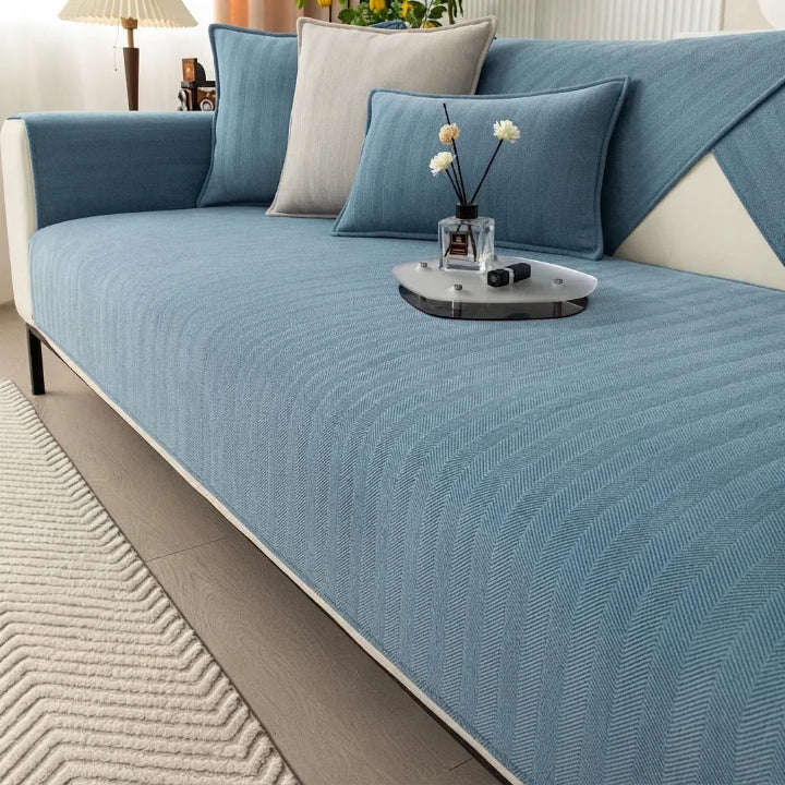 Chenille Herringbone Sofa Cover