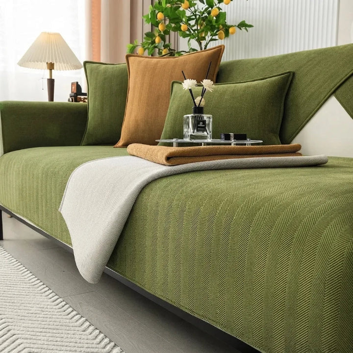 Chenille Herringbone Sofa Cover