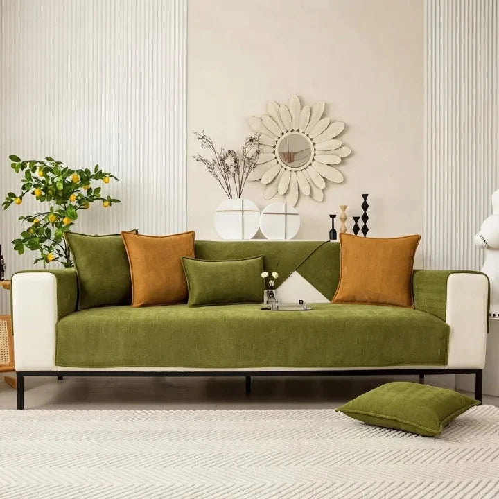 Chenille Herringbone Sofa Cover