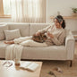 Chenille Herringbone Sofa Cover in beige