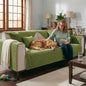 Chenille Herringbone Sofa Cover in green