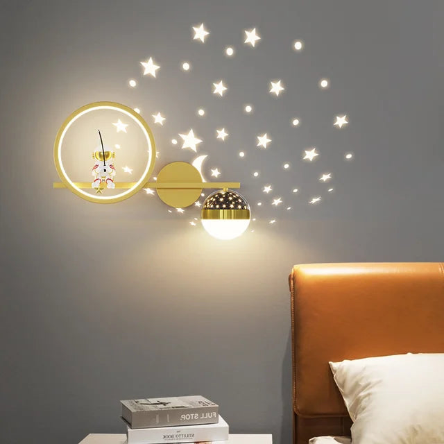 Children's LED Wall Light – Gold, Right