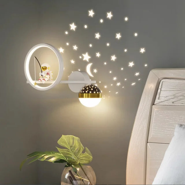 Children's LED Wall Light – White, Right