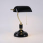 Classic Glass Banker Table Lamp in Black