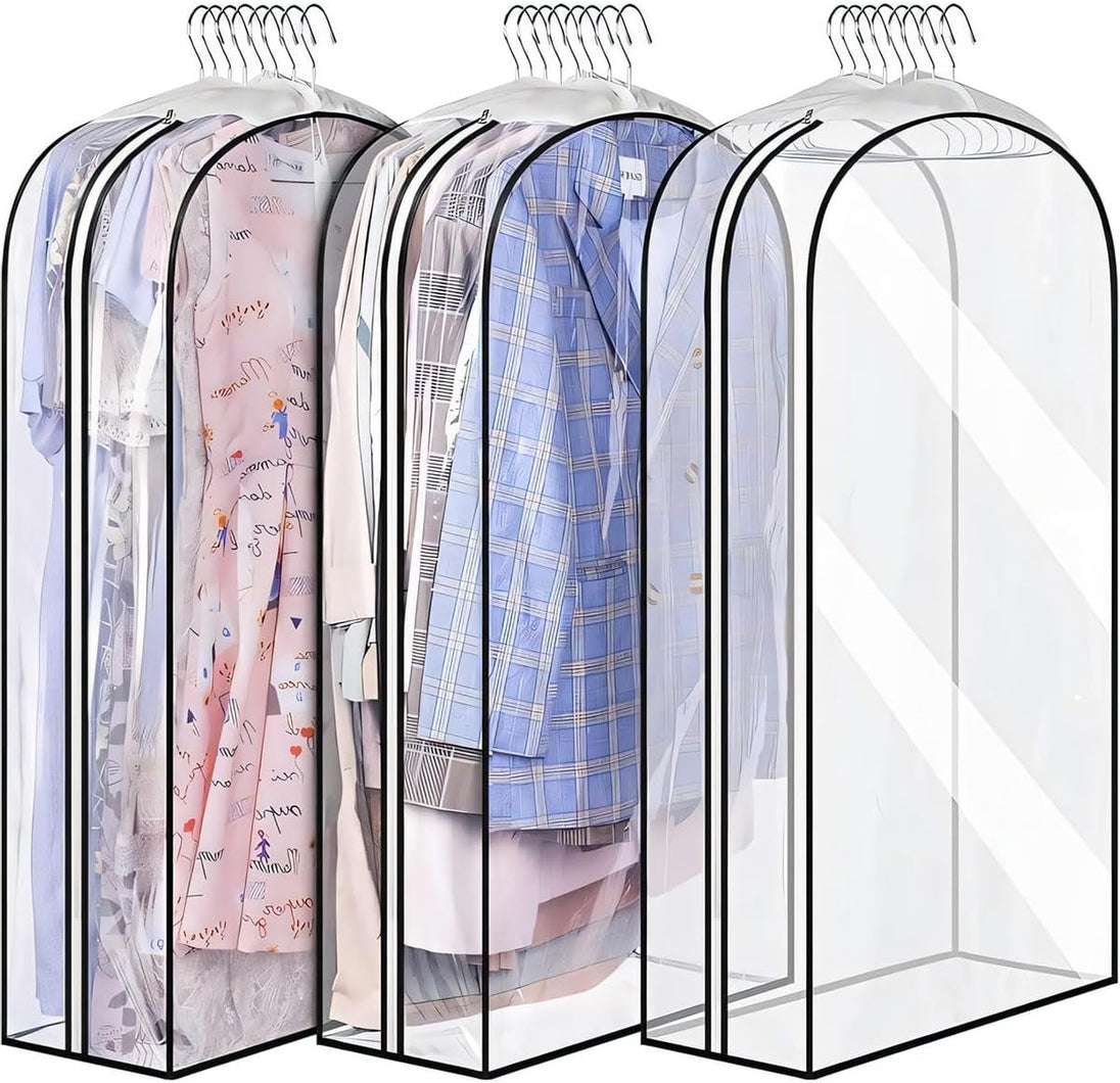 Clear Garment Covers with Side Zip, 6-Pack
