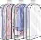 Clear Garment Covers with Side Zip, 6-Pack