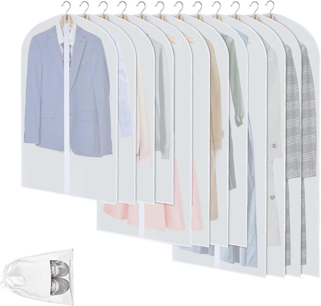 Clear Garment Storage Bags, 12-Pack