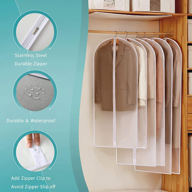 Clear Garment Storage Bags, 12-Pack